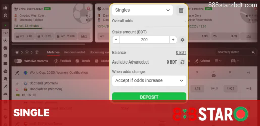 888Starz BD single bet format